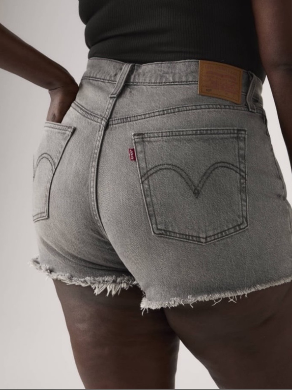Levi's 505 Big Girls distressed denim cutoff shorts | 14/27